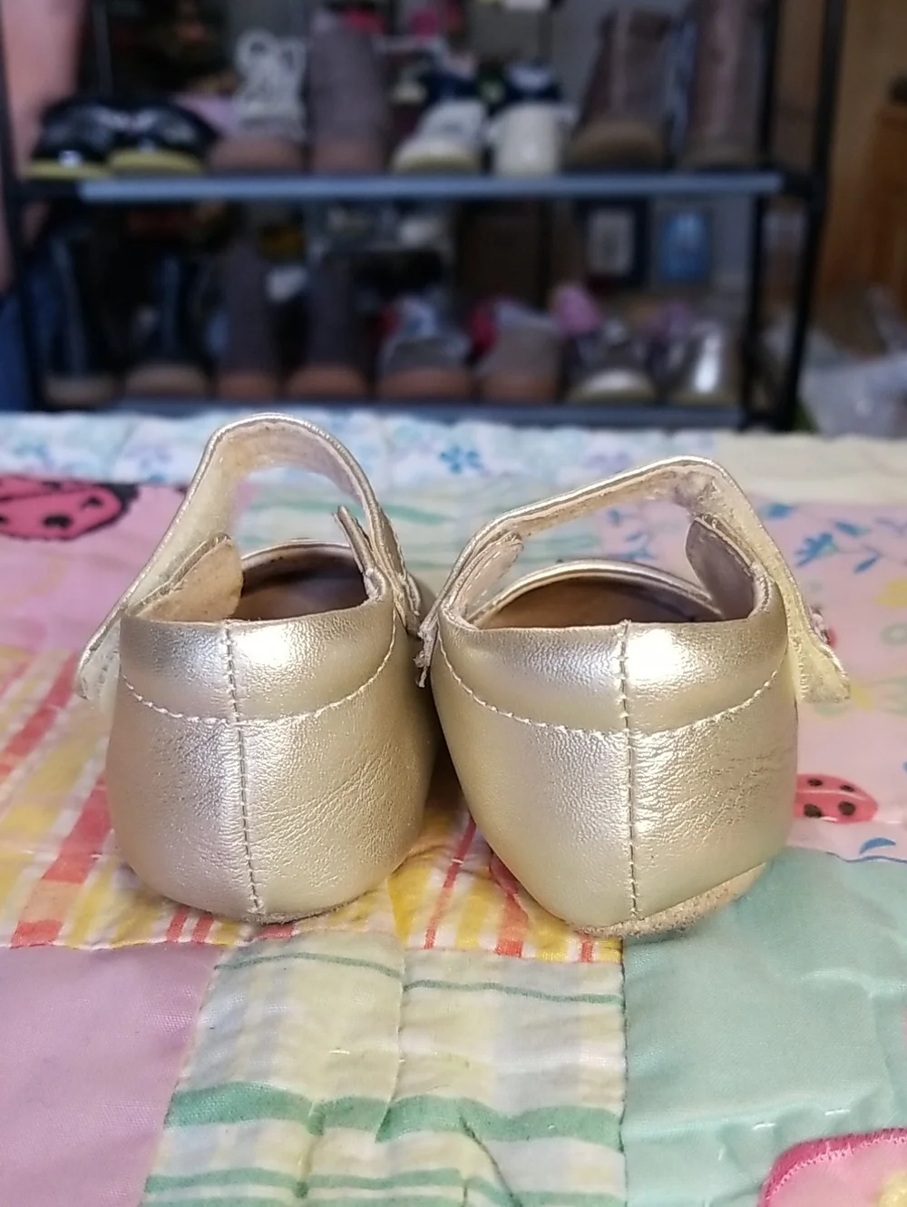 Livie & Luca Metallic Leather Mary Janes with Purple Bird 0-6 Month Pio Pio